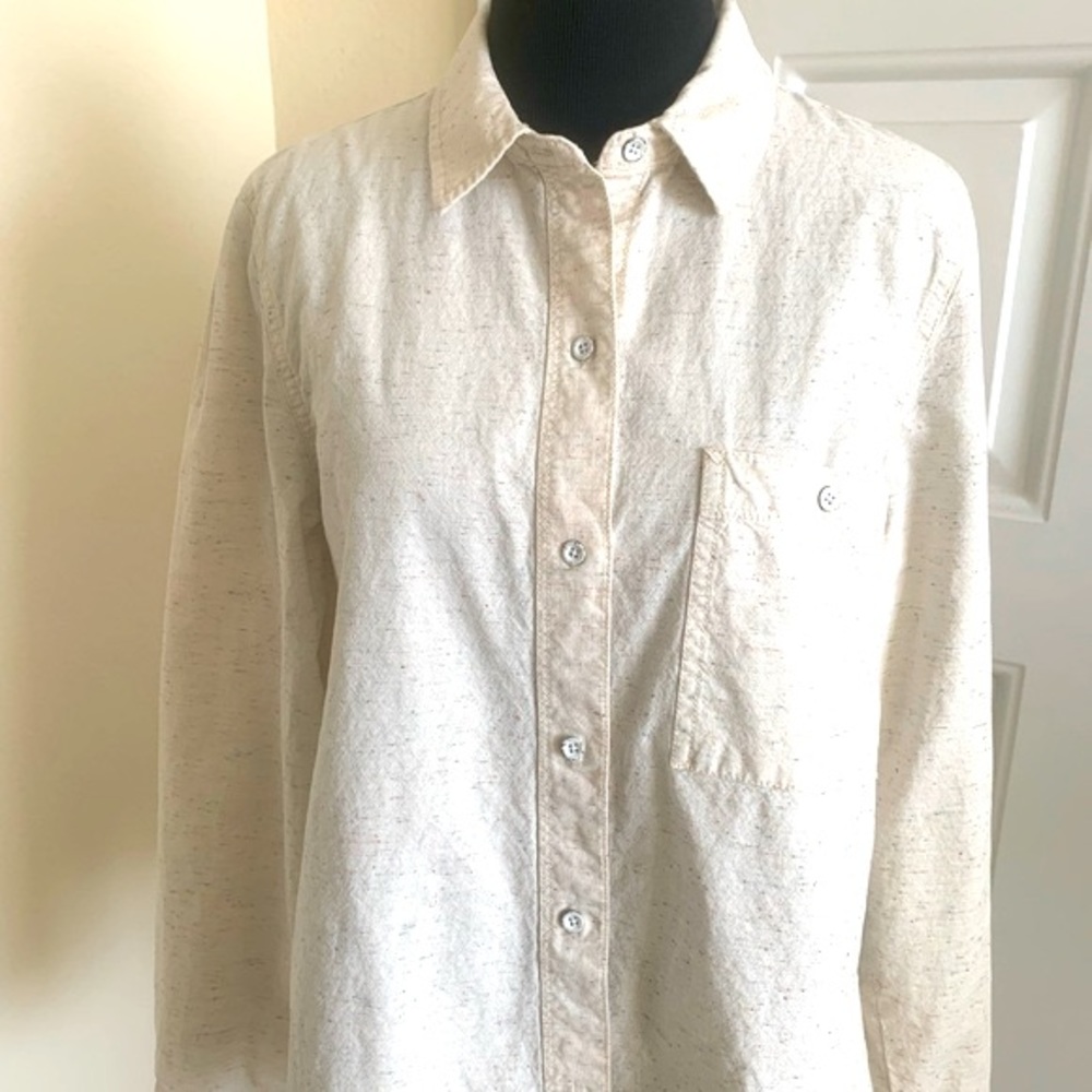 Madewell Cream Button Down Long Sleeves Shirt - Picture 2 of 10